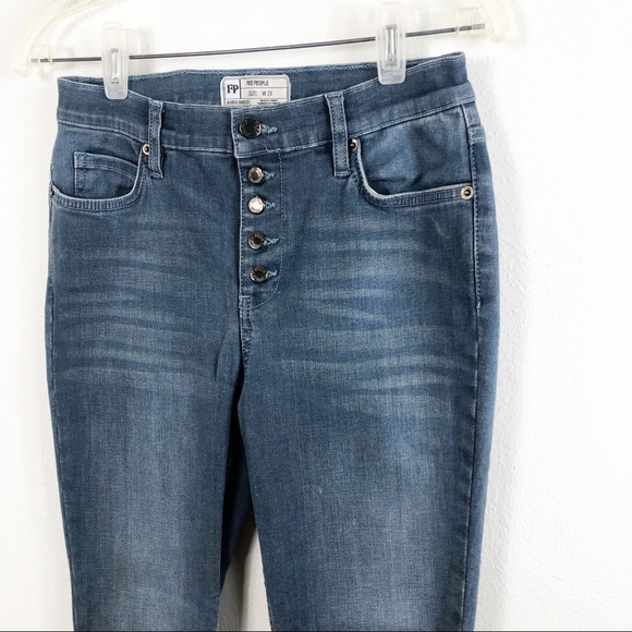 Free People Reagan Raw Hem Exposed Fly Skinny Jeans - Picture 3 of 10